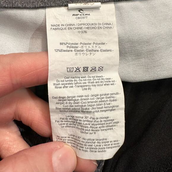 Rip Curl Mens Size 36 Pineapple Print Swim Trunks in Green and Blue - Picture 6 of 6